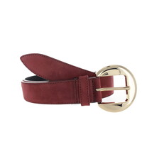Celine | Nubuck damesriem 3,5cm | Bordeaux