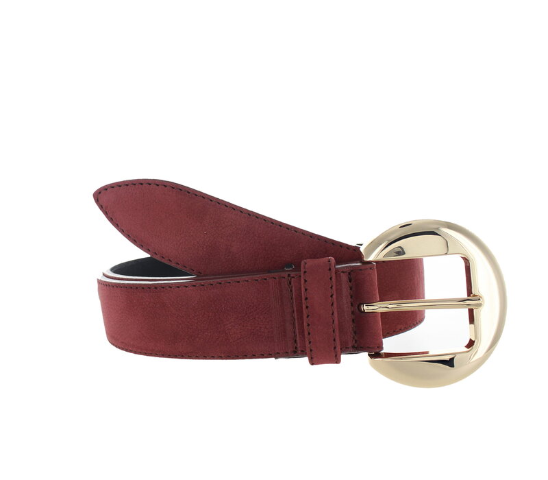 Celine | Nubuck damesriem 3,5cm | Bordeaux