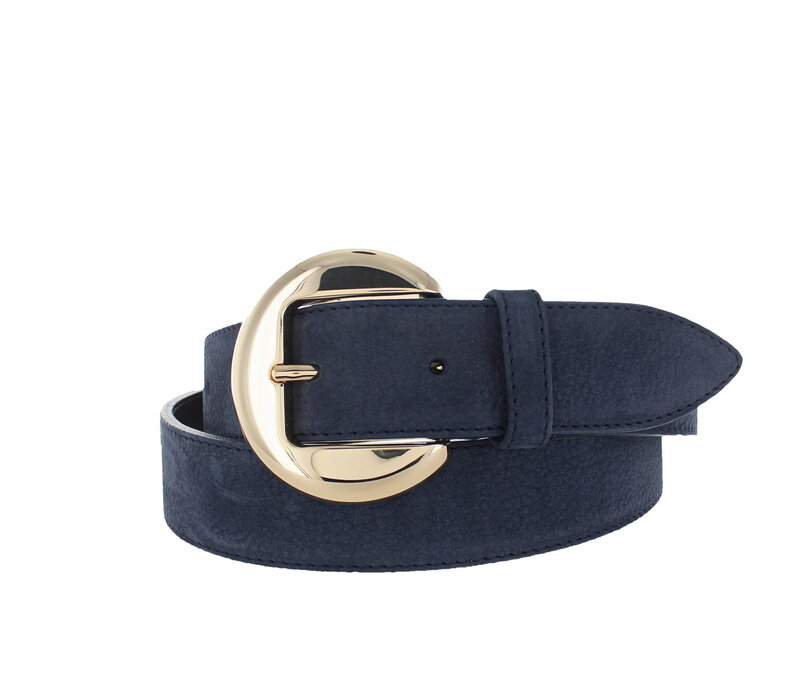 Celine | Nubuck damesriem 3,5cm | Donkerblauw