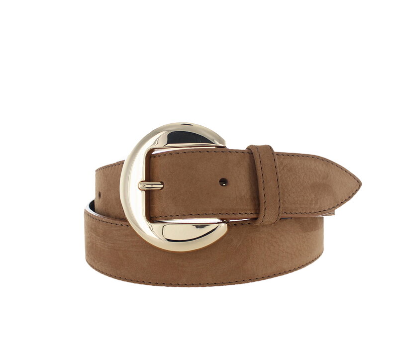 Celine | Nubuck damesriem 3,5cm | Lichtbruin