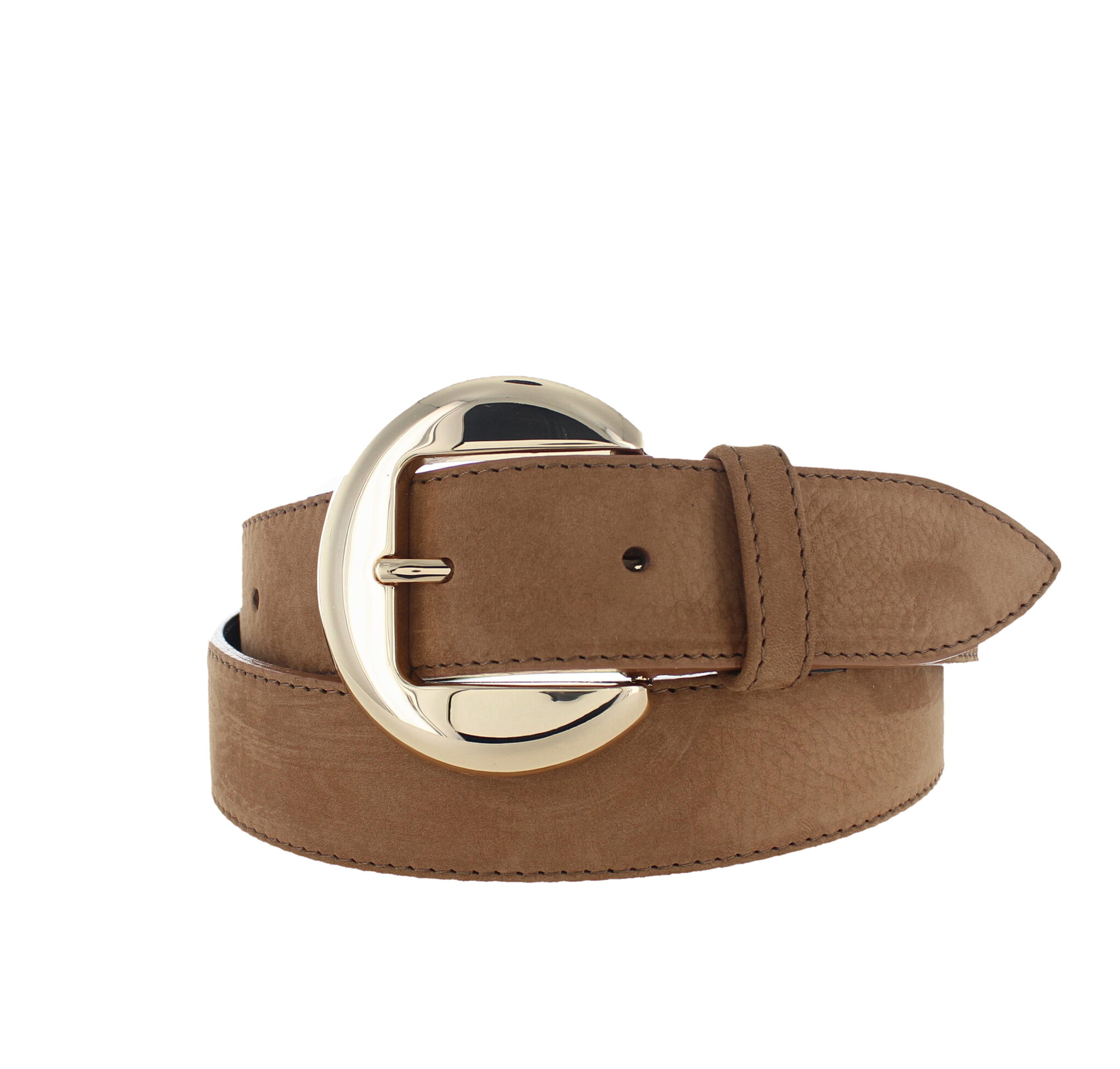 H.A.N Celine | Nubuck damesriem 3,5cm | Lichtbruin