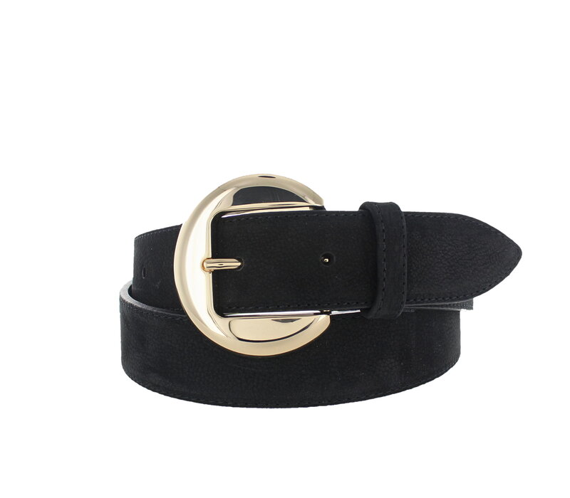 Celine | Nubuck damesriem 3,5cm | Zwart
