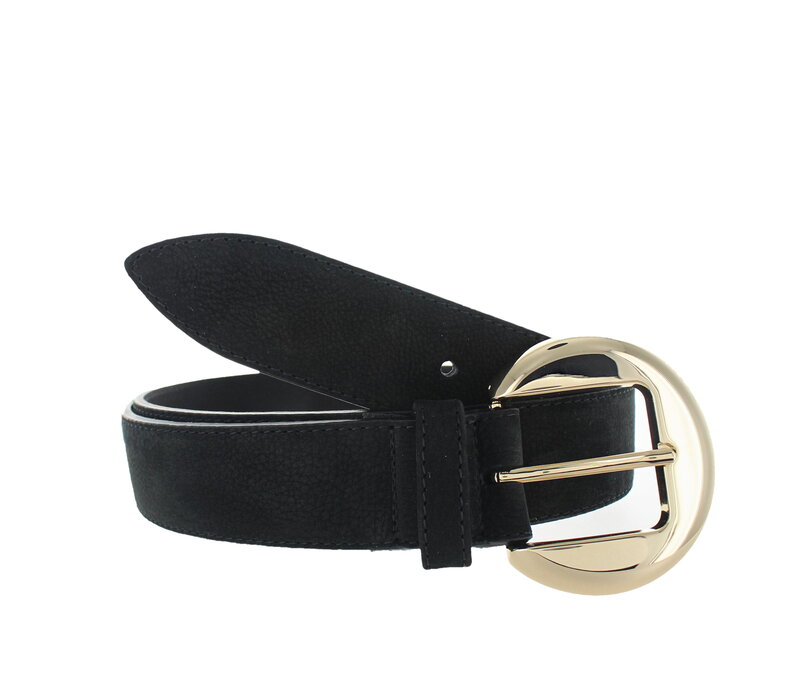 Celine | Nubuck damesriem 3,5cm | Zwart