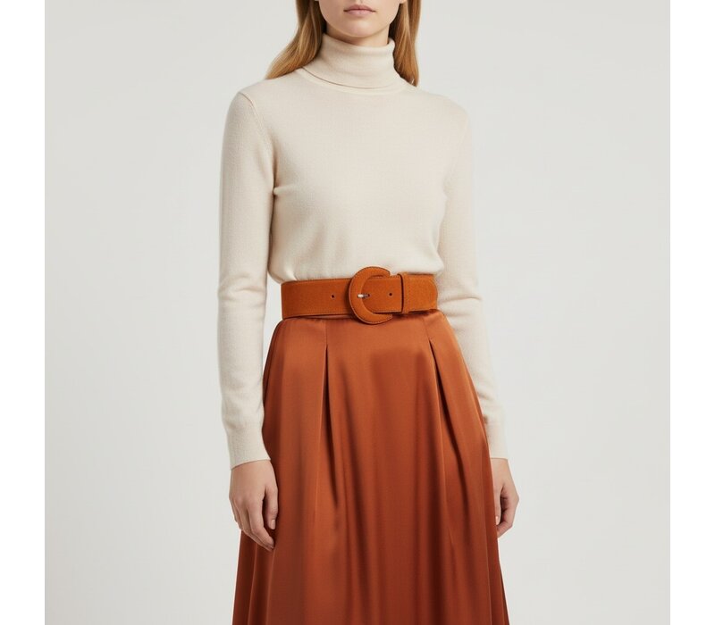 Alice | Suède brede damesriem 6cm | Oranje