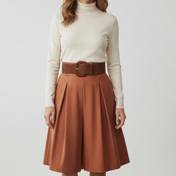 H.A.N Alice | Suede brede damesriem 6cm | Bruin