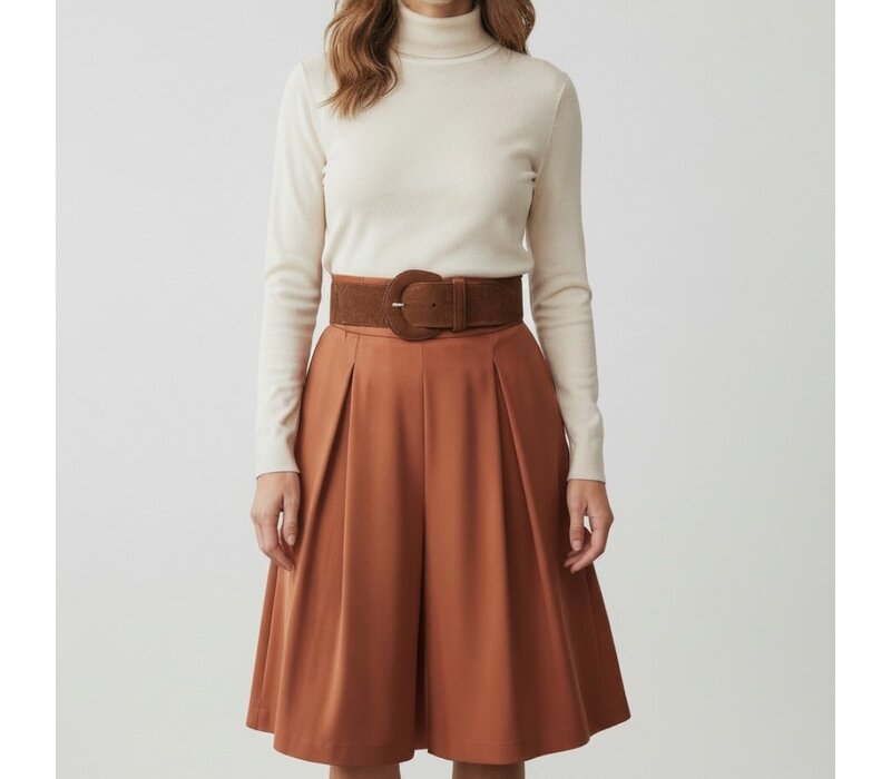 Alice | Suède brede damesriem 6cm | Bruin