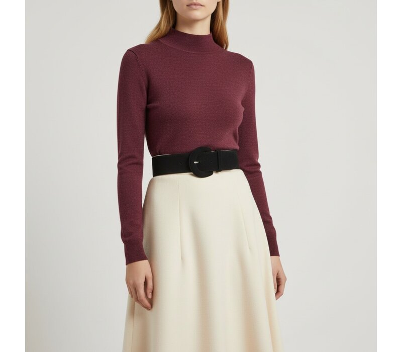 Alice | Suède brede damesriem 6cm | Zwart