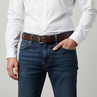 Gianni | Heren jeansriem  4,5cm | Donkerbruin