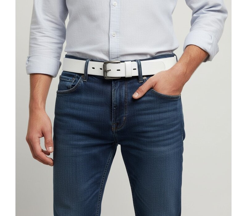 Gianni | Heren jeansriem 4,5cm | Wit