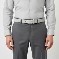 Guiseppe | Nubuck herenriem 3,5cm | Lichtgrijs
