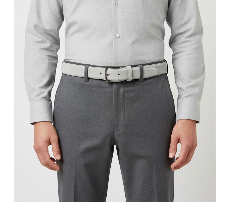 Guiseppe | Nubuck herenriem 3,5cm | Lichtgrijs