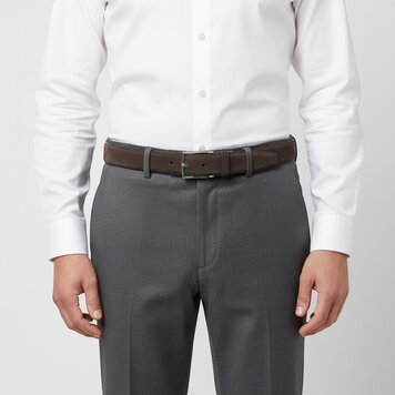 BRADBURY Guiseppe | Nubuck herenriem 3,5cm | Donkerbruin