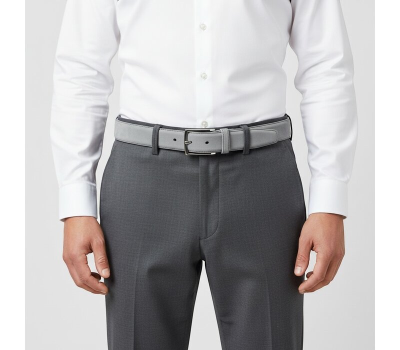 Guiseppe | Nubuck herenriem 3,5cm | Grijs