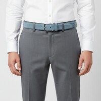 Guiseppe | Nubuck herenriem 3,5cm | Blauwgrijs