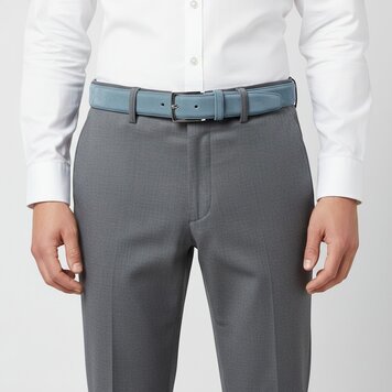 BRADBURY Guiseppe | Nubuck herenriem 3,5cm | Blauwgrijs