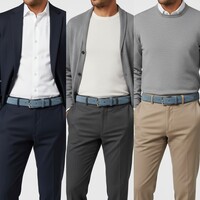 Guiseppe | Nubuck herenriem 3,5cm | Blauwgrijs