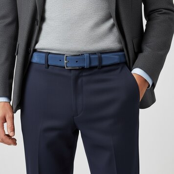 BRADBURY Guiseppe | Nubuck herenriem 3,5cm | Blauw