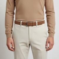 Guiseppe | Nubuck herenriem 3,5cm | Lichtbruin