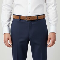 Guiseppe | Nubuck herenriem 3,5cm | Lichtbruin