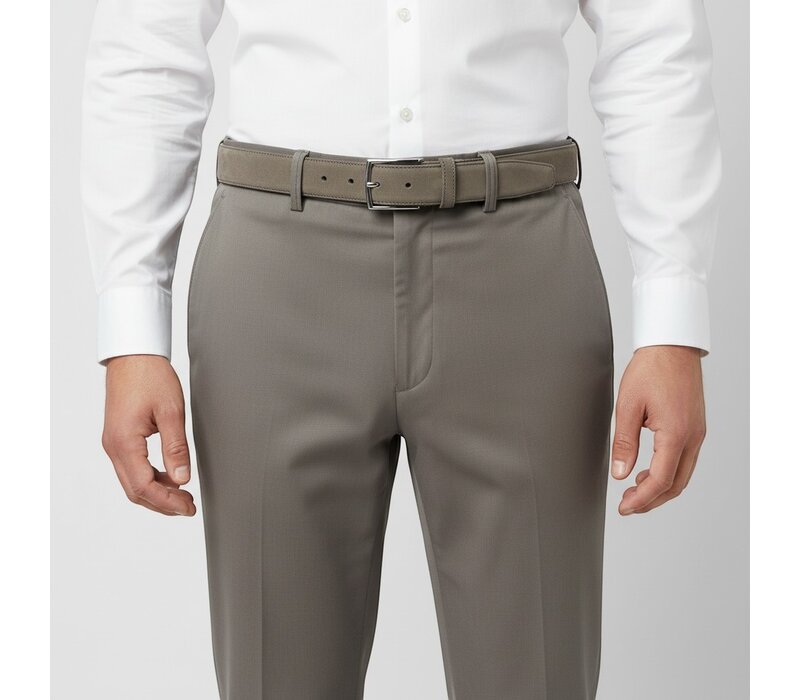 Guiseppe | Nubuck herenriem 3,5cm | Taupe
