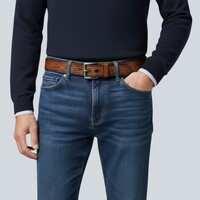 Luigi | Kroko herenriem 4,5cm | Cognac