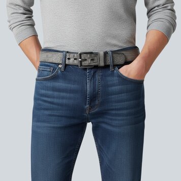 JOB86 Luigi | Kroko herenriem 4,5cm | Grijs