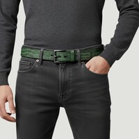 Luigi | Kroko herenriem 4,5cm | Groen