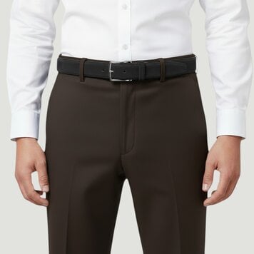 BRADBURY Guiseppe | Nubuck herenriem 3,5cm | Zwart