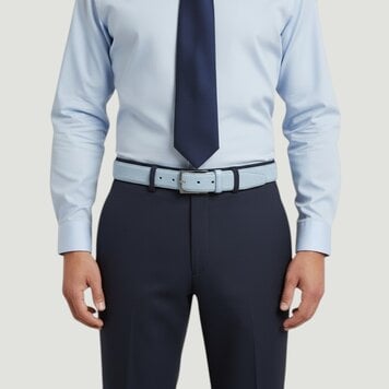 BRADBURY Guiseppe | Nubuck herenriem 3,5cm | Lichtblauw