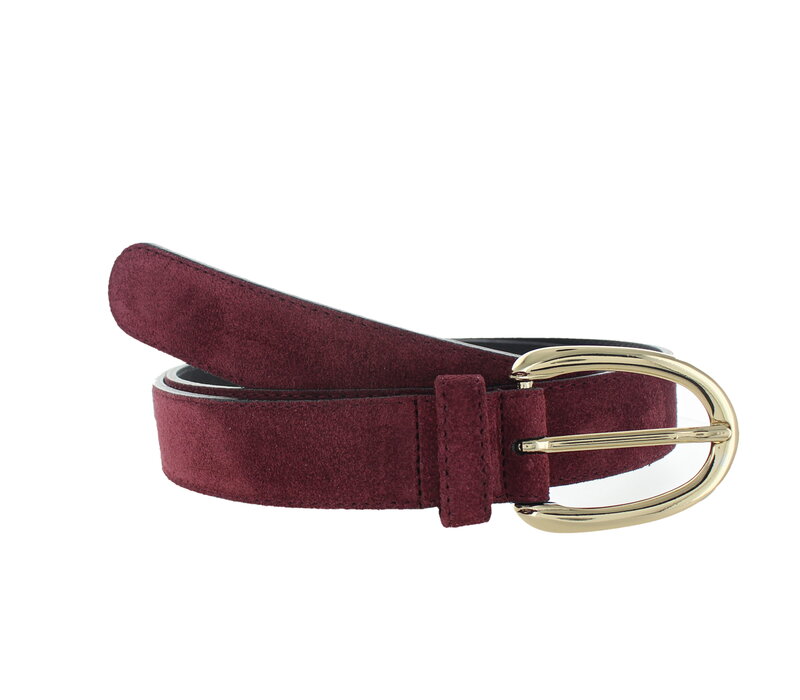 Stijlvolle suède damesriem 3 cm | Bordeaux