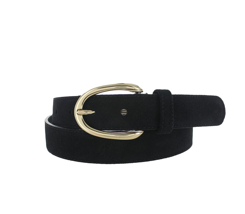 Stijlvolle suède damesriem 3 cm | Zwart