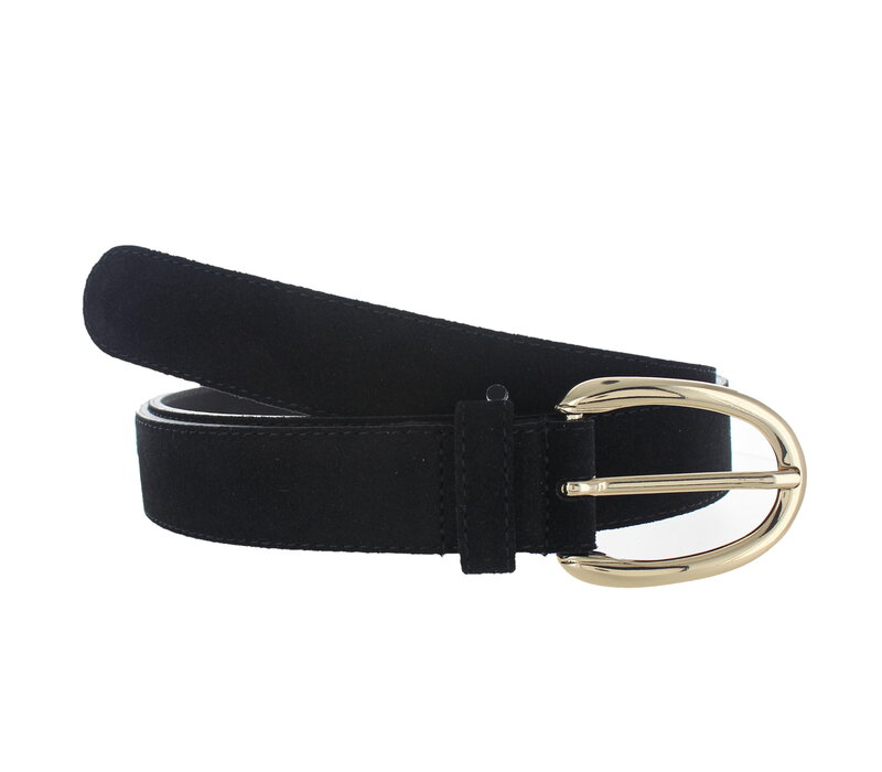 Stijlvolle suède damesriem 3 cm | Zwart