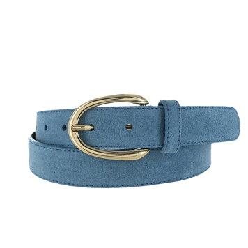 Stijlvolle suède damesriem 3 cm | Lichtblauw