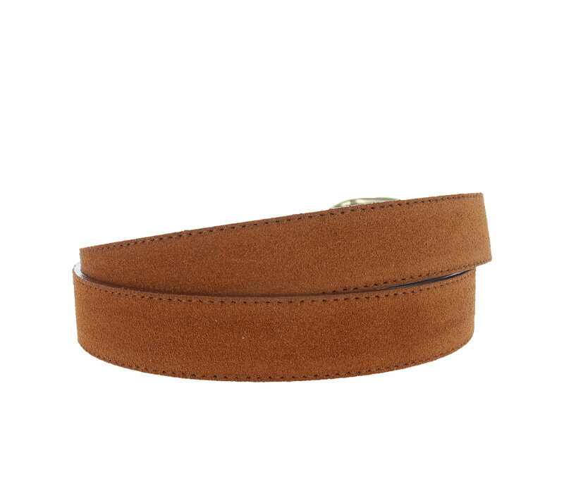 Stijlvolle suède damesriem 3 cm | Cognac