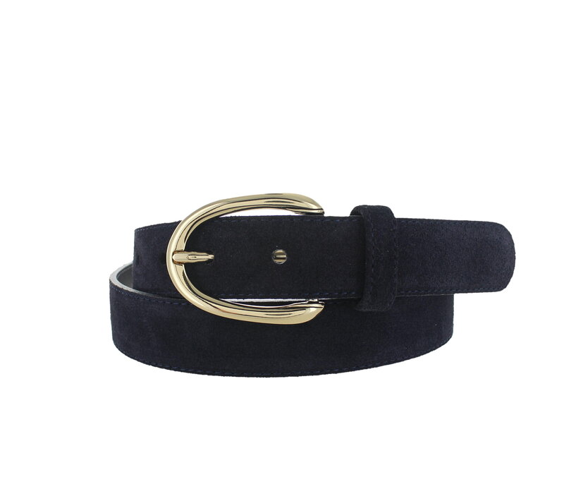 Stijlvolle suède damesriem 3 cm | Donkerblauw