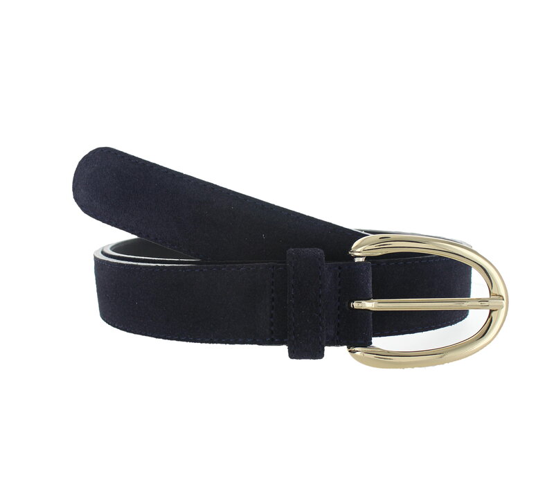 Stijlvolle suède damesriem 3 cm | Donkerblauw