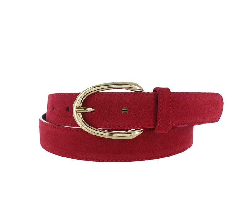 Stijlvolle suède damesriem 3 cm | Rood