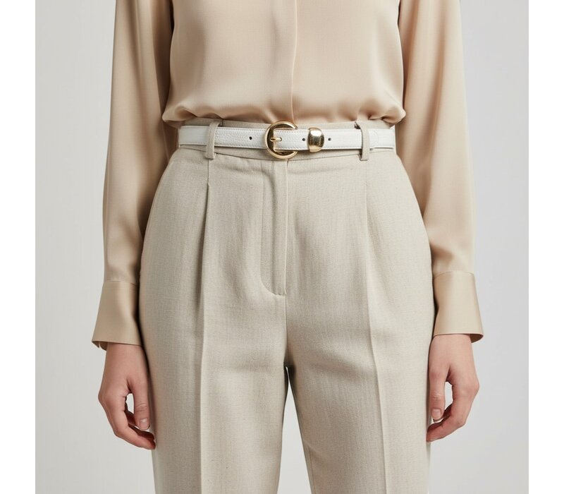 Saphira | Lederen damesriem 2,5cm | Wit