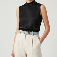 Saphira | Lederen damesriem 2,5cm | Lichtblauw