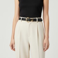 Saphira | Lederen damesriem 2,5cm | Zwart