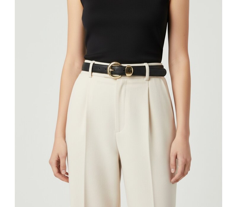 Saphira | Lederen damesriem 2,5cm | Zwart