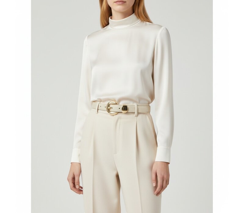 Saphira | Lederen damesriem 2,5cm | Beige