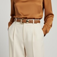 Saphira | Lederen damesriem 2,5cm | Lichtbruin