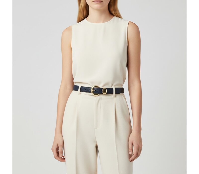 Saphira | Lederen damesriem 2,5cm | Donkerblauw