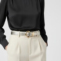 Saphira | Lederen damesriem 2,5cm | Light-Gold