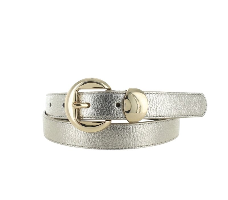 Saphira | Lederen damesriem 2,5cm | Light-Gold