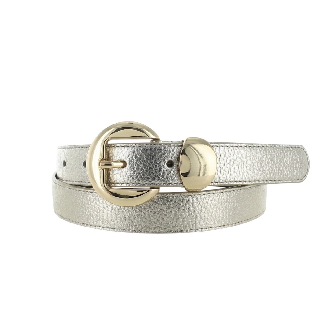 H.A.N Saphira | Lederen damesriem 2,5cm | Light-Gold