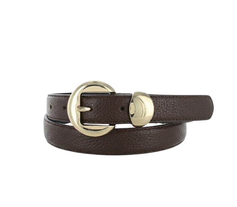 Saphira | Lederen damesriem 2,5cm | Donkerbruin