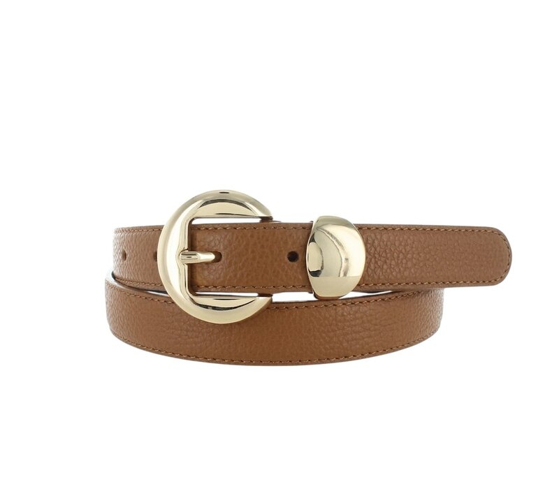 Saphira | Lederen damesriem 2,5cm | Lichtbruin