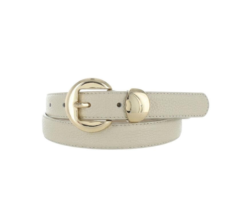 Saphira | Lederen damesriem 2,5cm | Beige